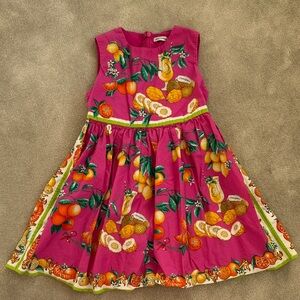 Dolce & Gabbana Pink Fruit Print Kids Dress, size 4